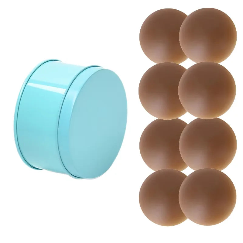 Nipple Cover -4 Pairs Ultra-Thin Sticky Adhesive Reusable Silicone Nipple Pasties With Box