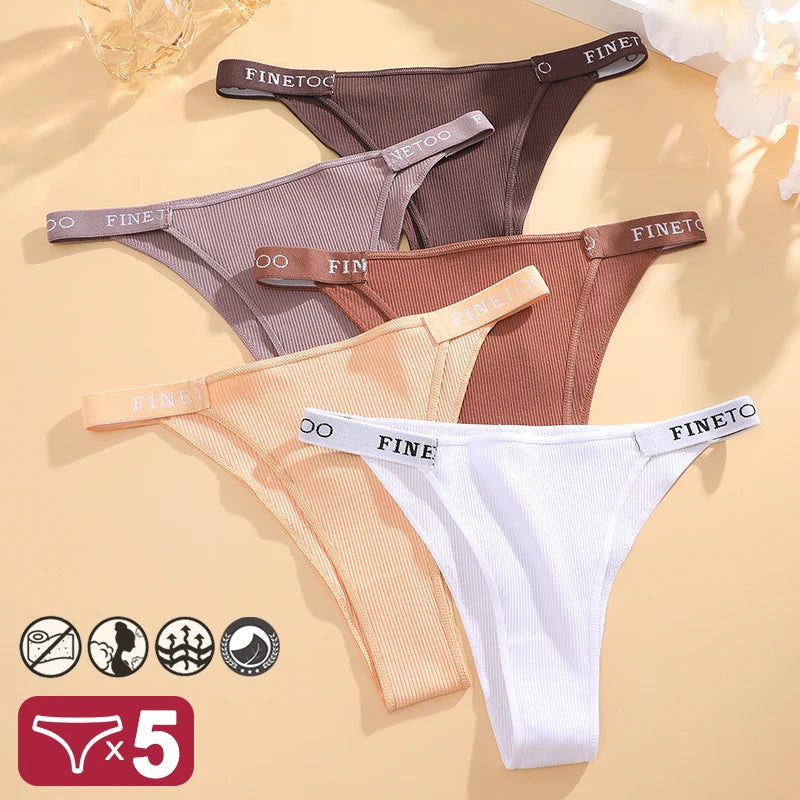5PCS Set Low-Waist Cotton Panty – Comfortable & Stylish Lingerie Set