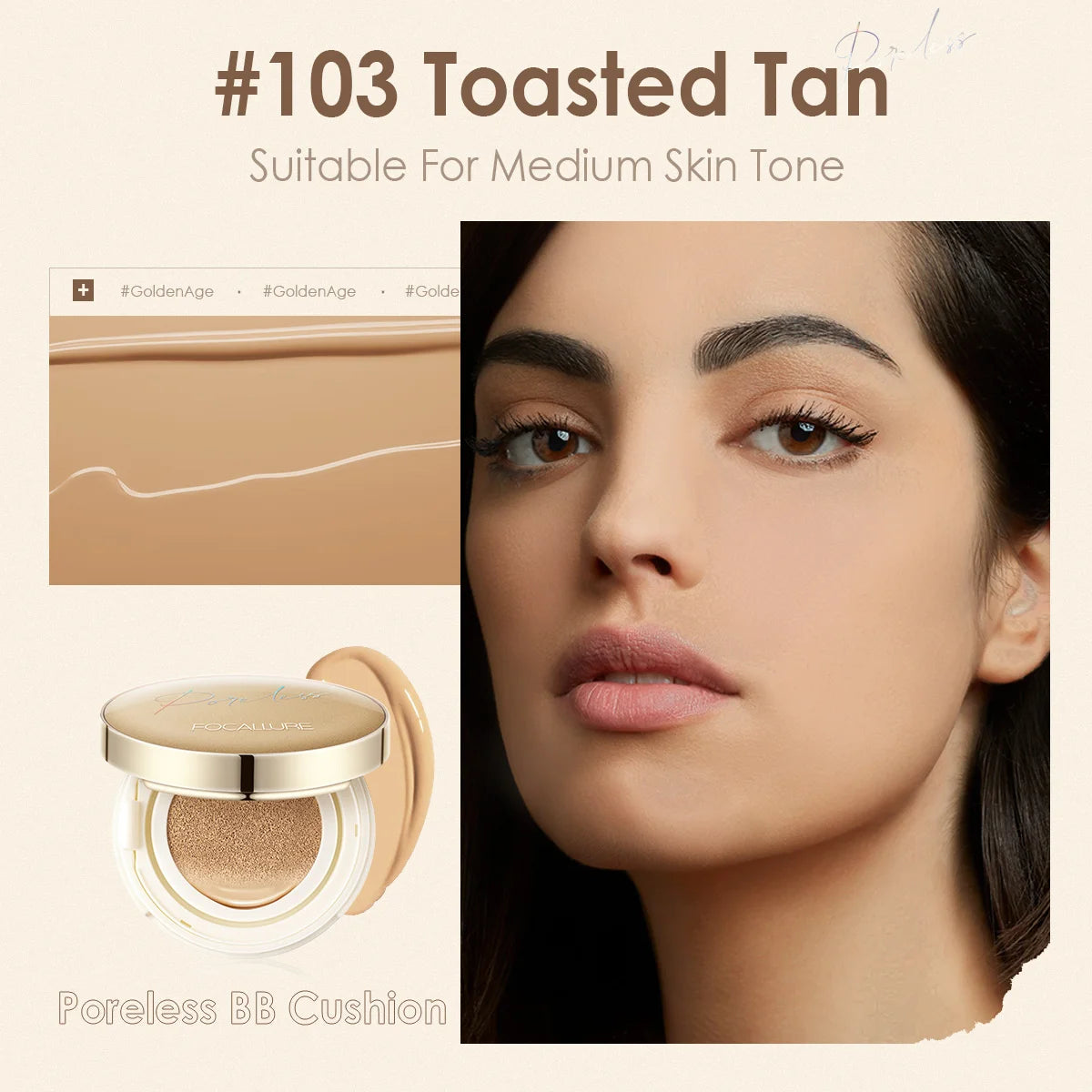 FOCALLURE Air Cushion Poreless BB Cream Foundation