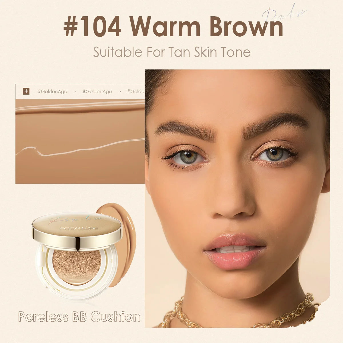 FOCALLURE Air Cushion Poreless BB Cream Foundation