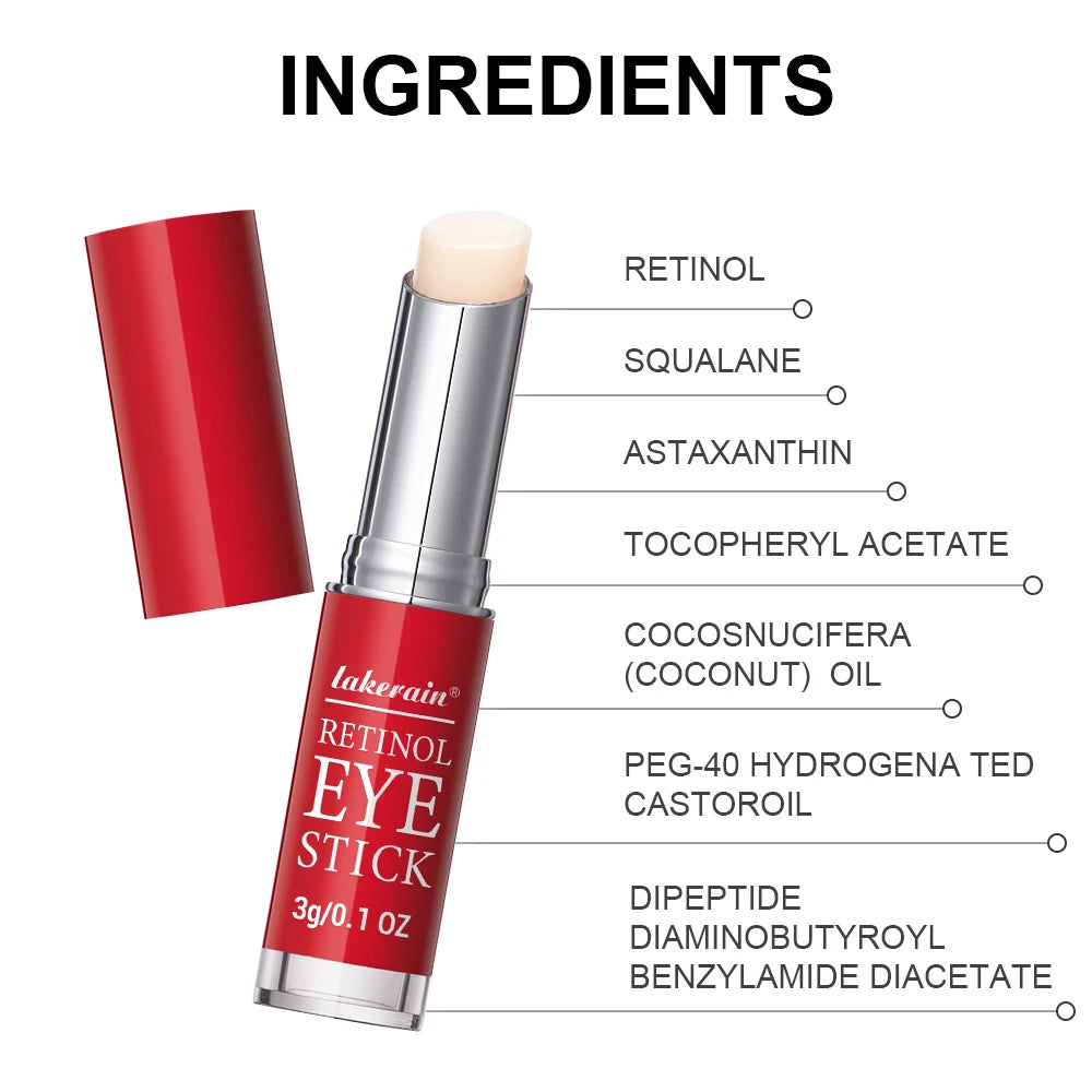 Lakerain Anti-Aging Retinol Eye Cream Stick – Anti-Wrinkle, Dark Circles & Eye Bag Removal