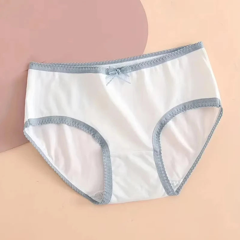 5PCS Set Heart Plaid Briefs Panty – Cute & Comfy Bow Detail Women’s Underwear
