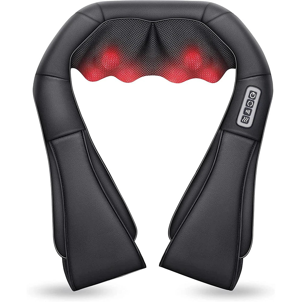 Professional Shiatsu Neck & Shoulder Massager – Heated Deep Kneading Electric Massage Pillow
