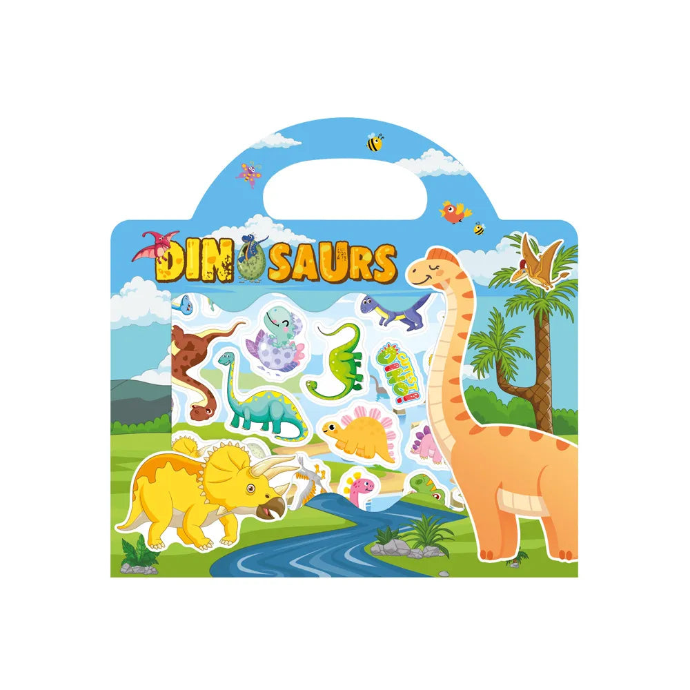 Reusable Sticker Book for Kids – Cute Cartoon Animals & DIY Puzzle Scenes