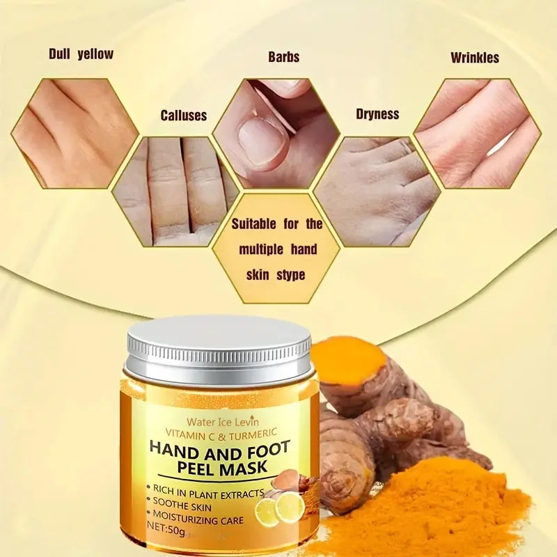Vitamin C & Turmeric Hand & Foot Peel Wax Mask – Smooth, Brighten & Cleanse Hands & Feet