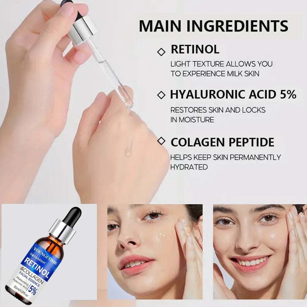 Retinol Collagen Cream & Serum Combo Set – Hydrate, Repair & Smooth Wrinkles for Youthful Skin
