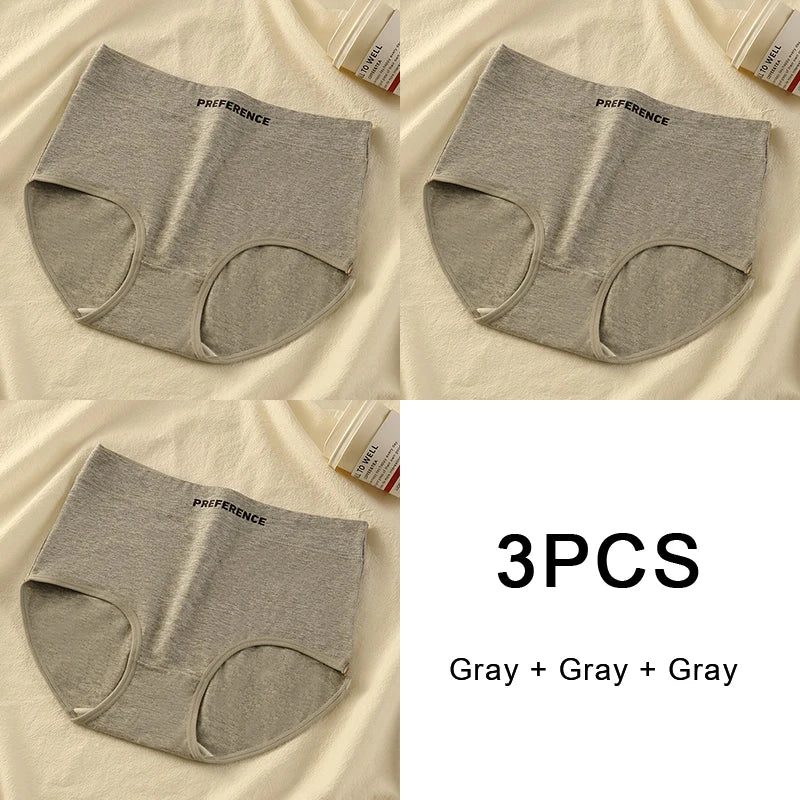 3PCS Set Women's High-Waist Cotton Panty – Soft, Breathable & Comfortable Underwear