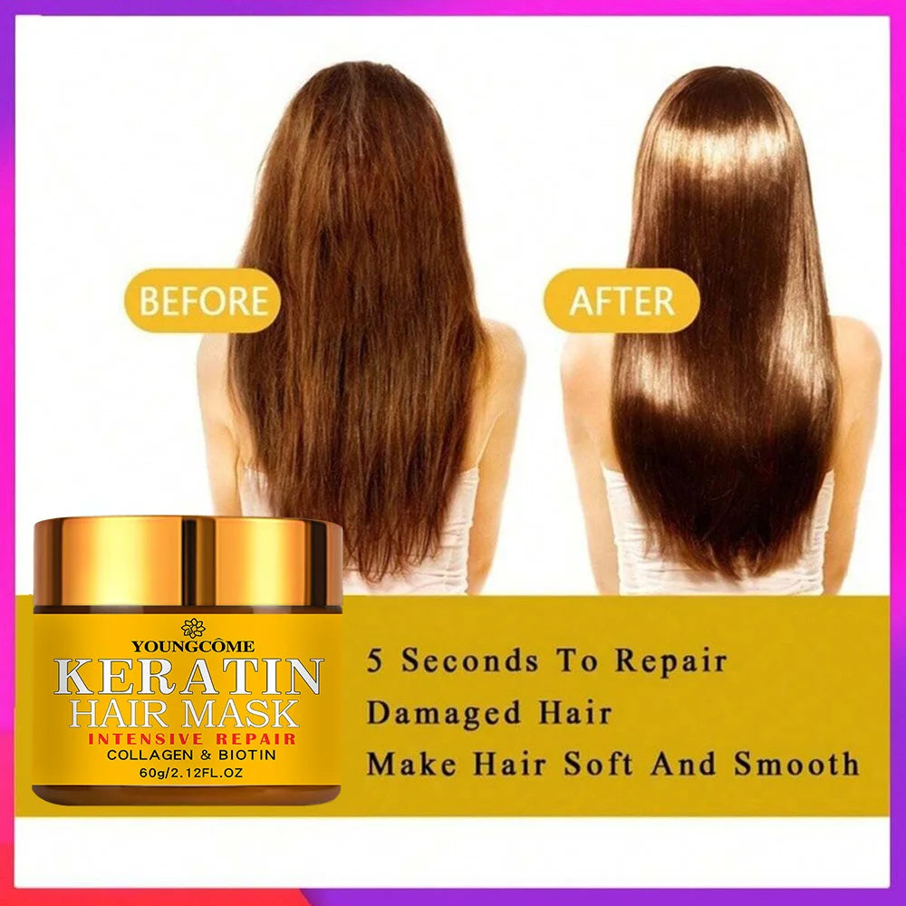 Keratin. Collagen & Biotin Hair Mask – Deep Repair & Nourishment for Dry, Damaged Hair