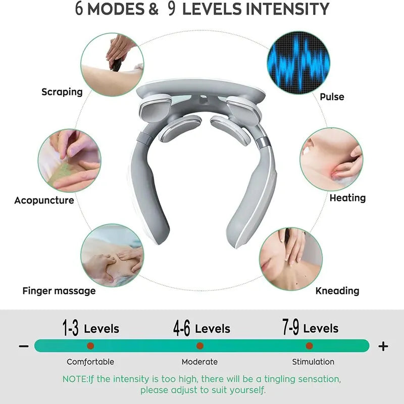 4D Shoulder Neck Vibration Massager – Deep Tissue Vibration & Hot Compress for Cervical Pain Relief