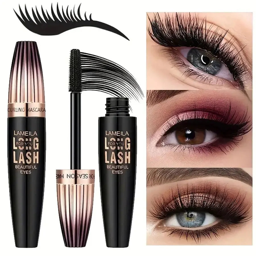 4D Volumizing Mascara – Waterproof, Smudge-Proof, Plump, Curl & Lengthen for All-Day Drama