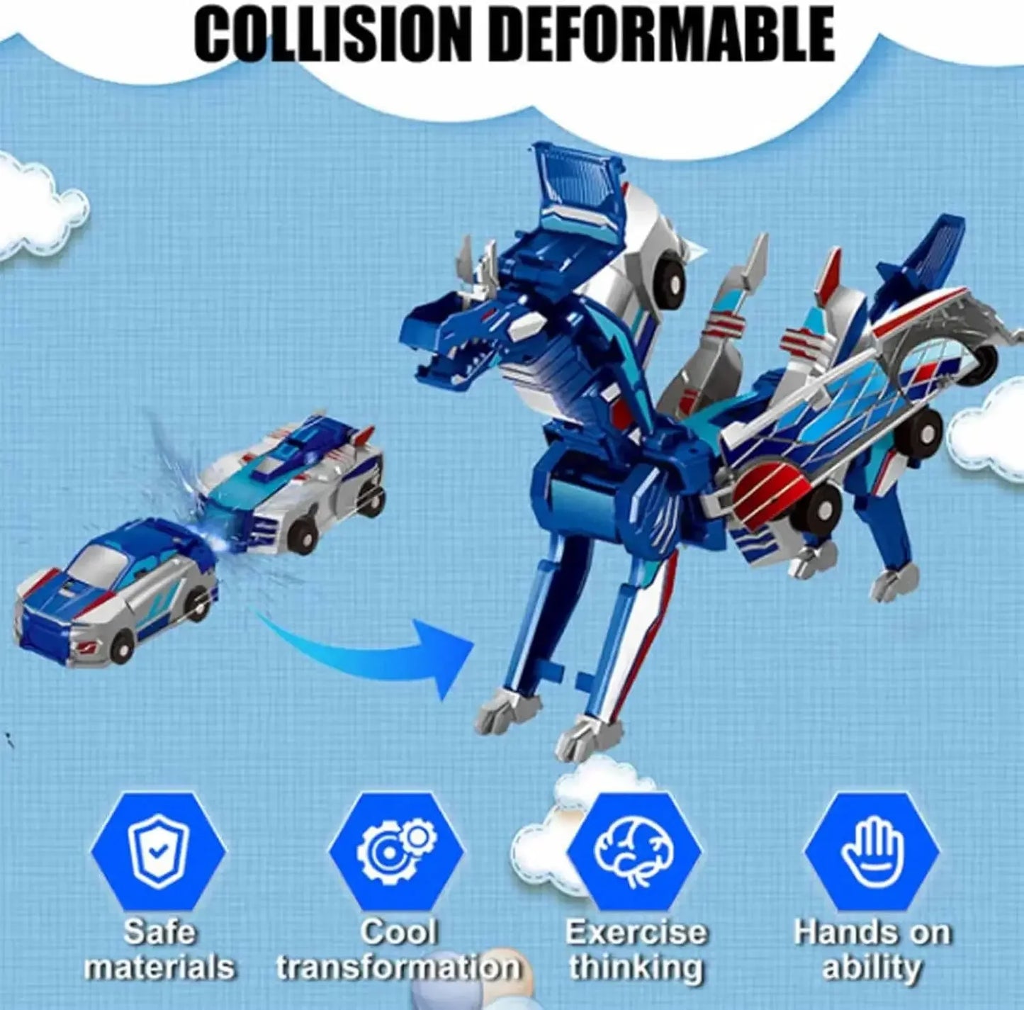 Collision Transforming Dinosaur Car Toy