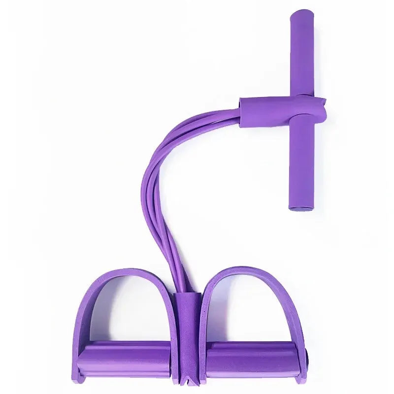 4-Tube Elastic Yoga Pedal Puller Resistance Band – Full-Body Strength Training & Yoga Exercise Equipment