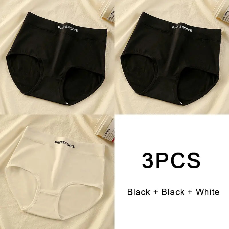 3PCS Set Women's High-Waist Cotton Panty – Soft, Breathable & Comfortable Underwear