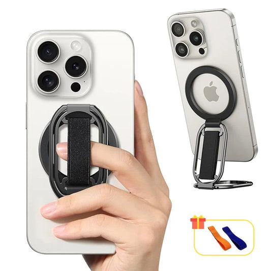 MagSafe Magnetic Phone Grip & Stand – 4-in-1 Rotatable Holder for iPhone 16/15/14/13/12