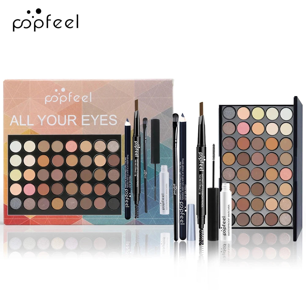 POPFEEL Eye Makeup Set – Complete Eye Beauty Kit with Eyeshadow, Eyeliner, Mascara & More