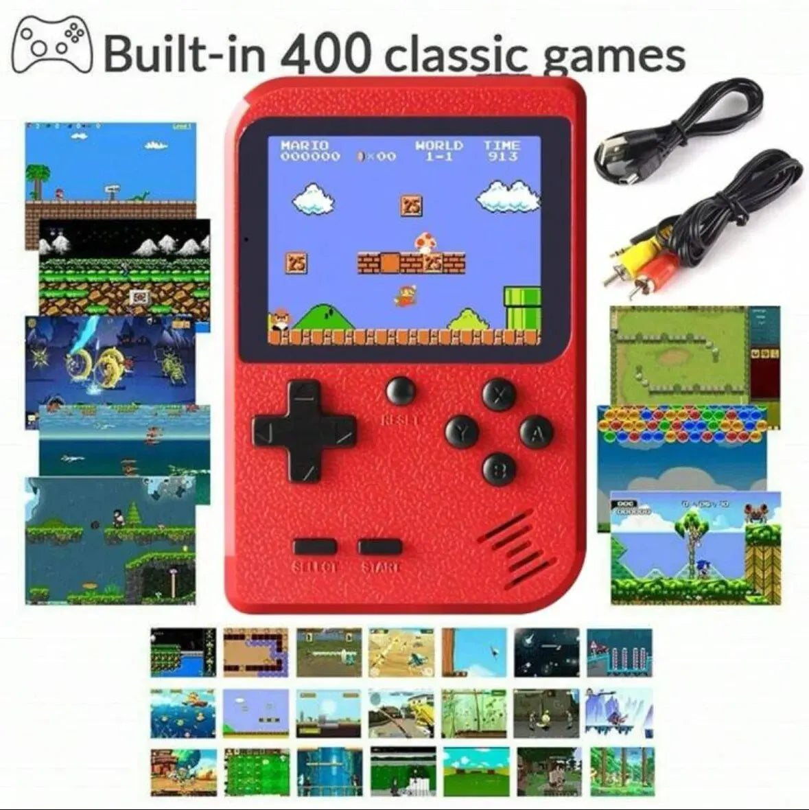 Retro Handheld Game Console for Kids – 400+ Classic Games, TV Connectable