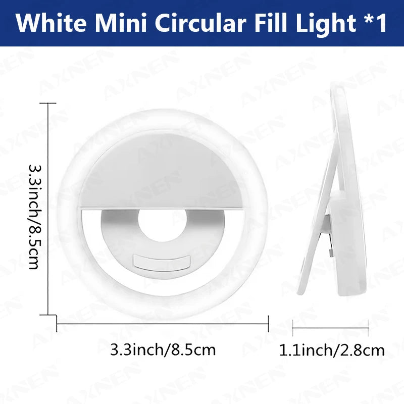 Mini LED Selfie Ring Light Clip – USB Rechargeable Fill Light for iPhone & Android