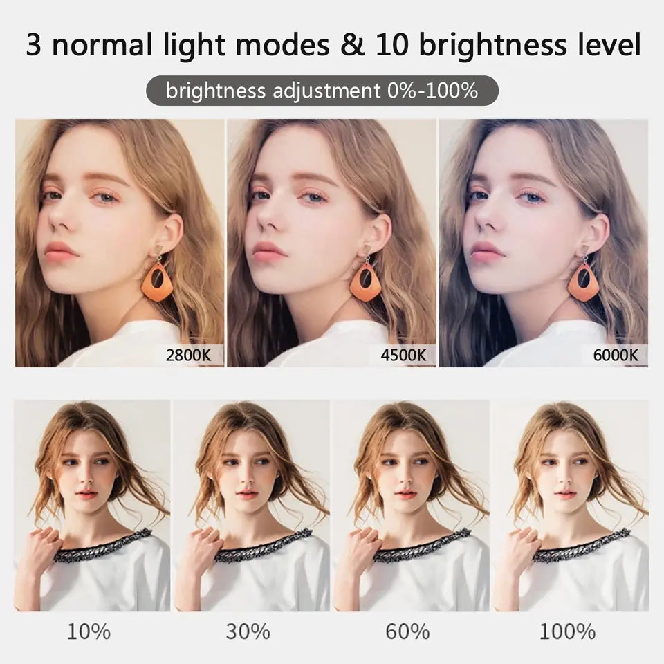 10 inch LED Selfie Ring Light with Tripod & Phone Holder – Perfect for TikTok, YouTube & Makeup