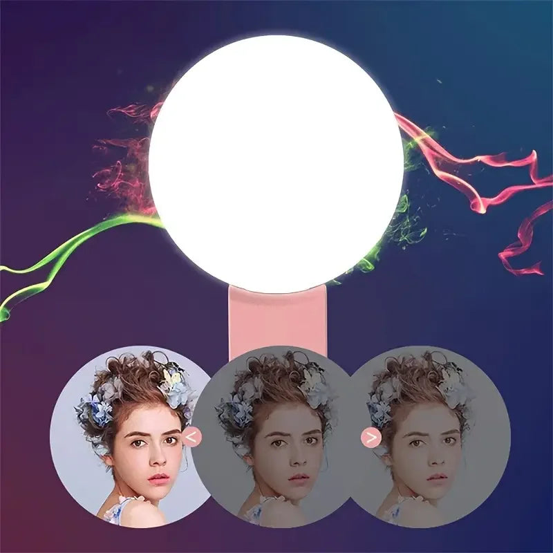 Mini Selfie Ring Light with Clip – 10 LED Beauty Flash for Perfect Shots