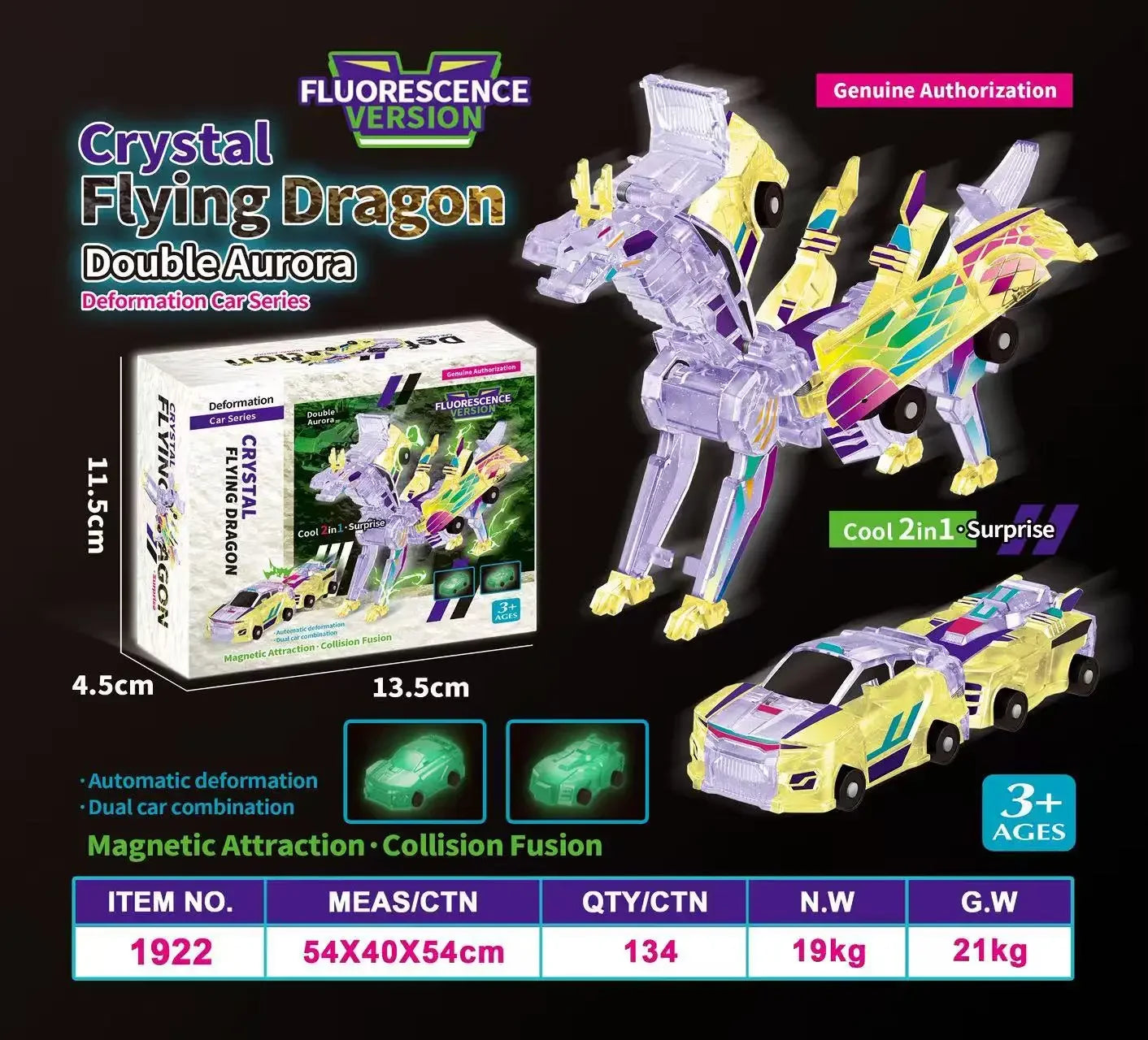 Collision Transforming Dinosaur Car Toy