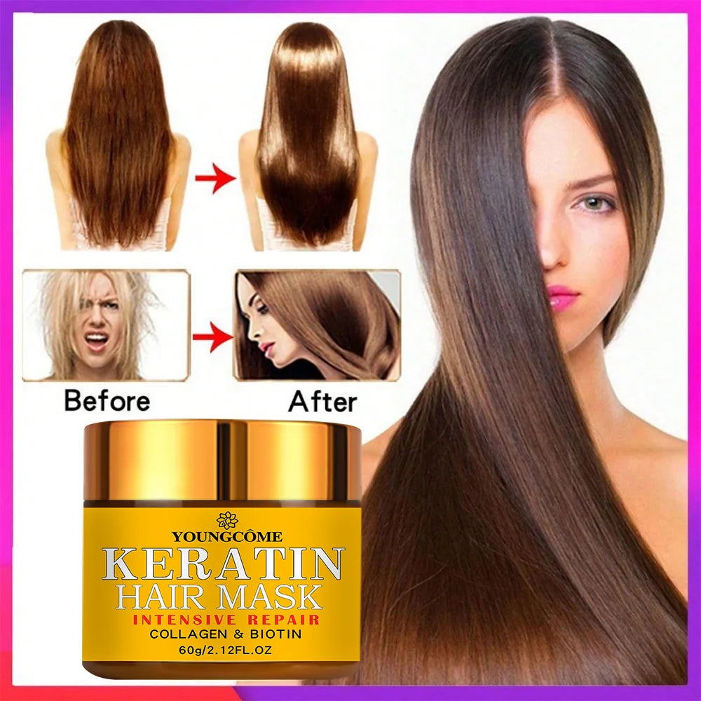 Keratin. Collagen & Biotin Hair Mask – Deep Repair & Nourishment for Dry, Damaged Hair