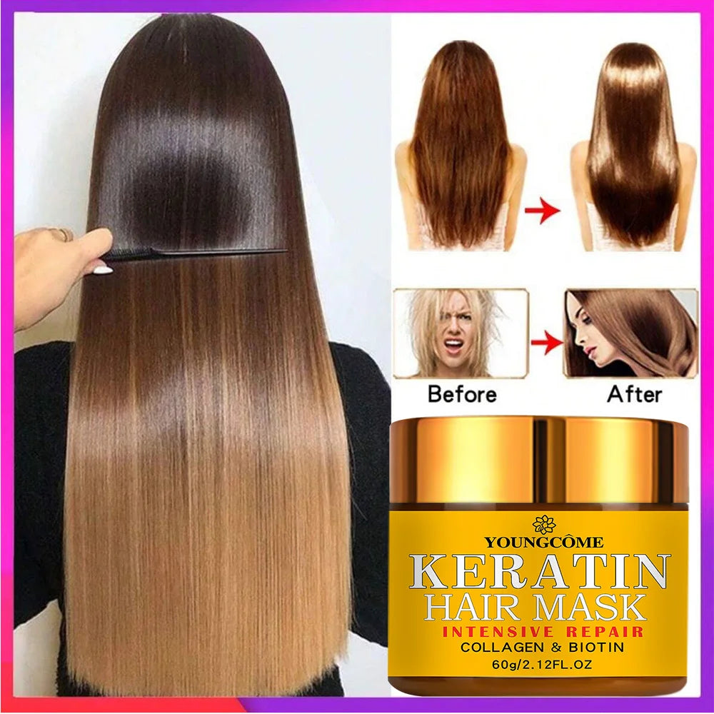 Keratin. Collagen & Biotin Hair Mask – Deep Repair & Nourishment for Dry, Damaged Hair