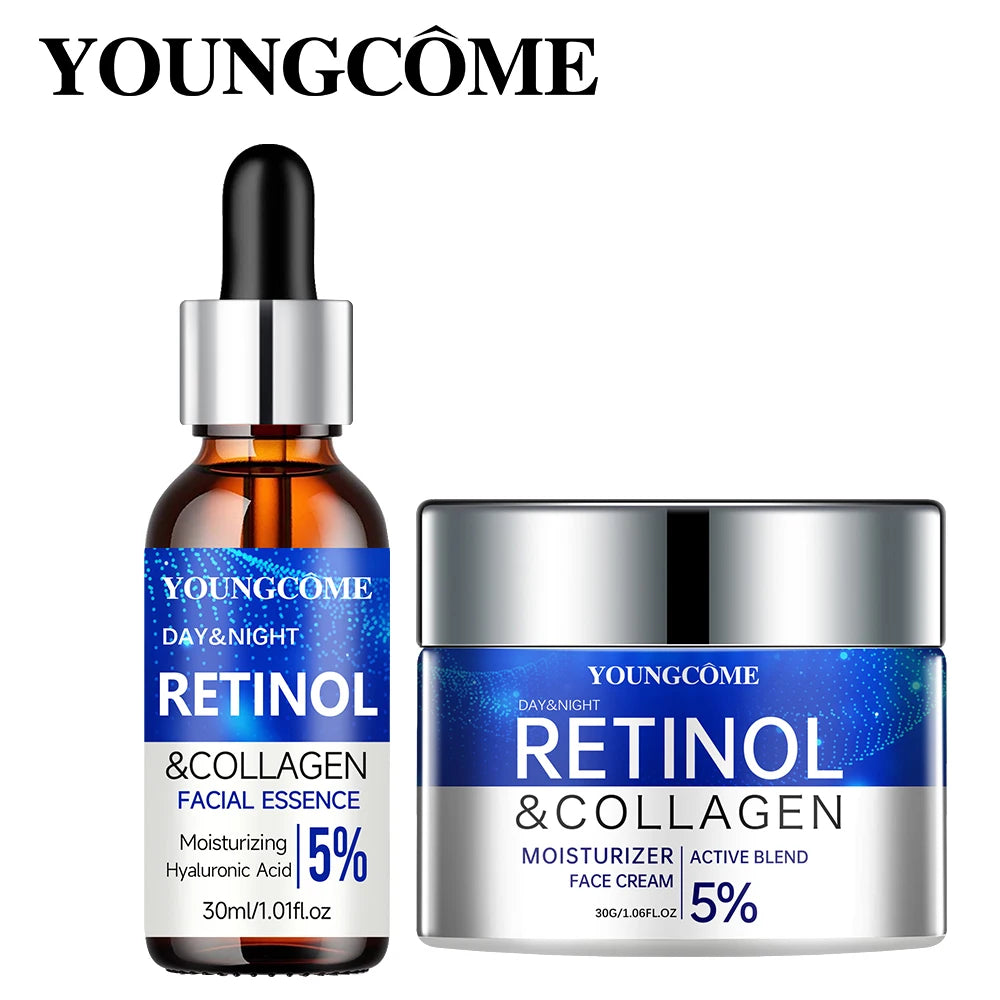 Retinol Collagen Cream & Serum Combo Set – Hydrate, Repair & Smooth Wrinkles for Youthful Skin