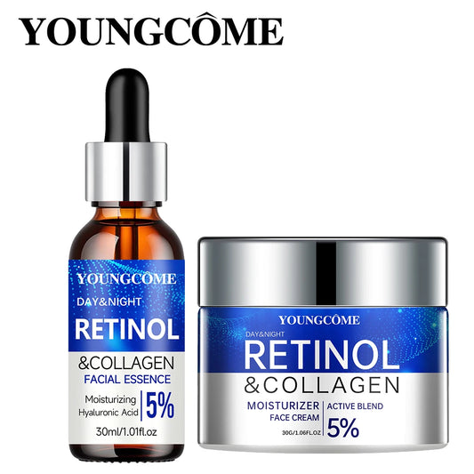 Retinol Collagen Cream & Serum Combo Set – Hydrate, Repair & Smooth Wrinkles for Youthful Skin
