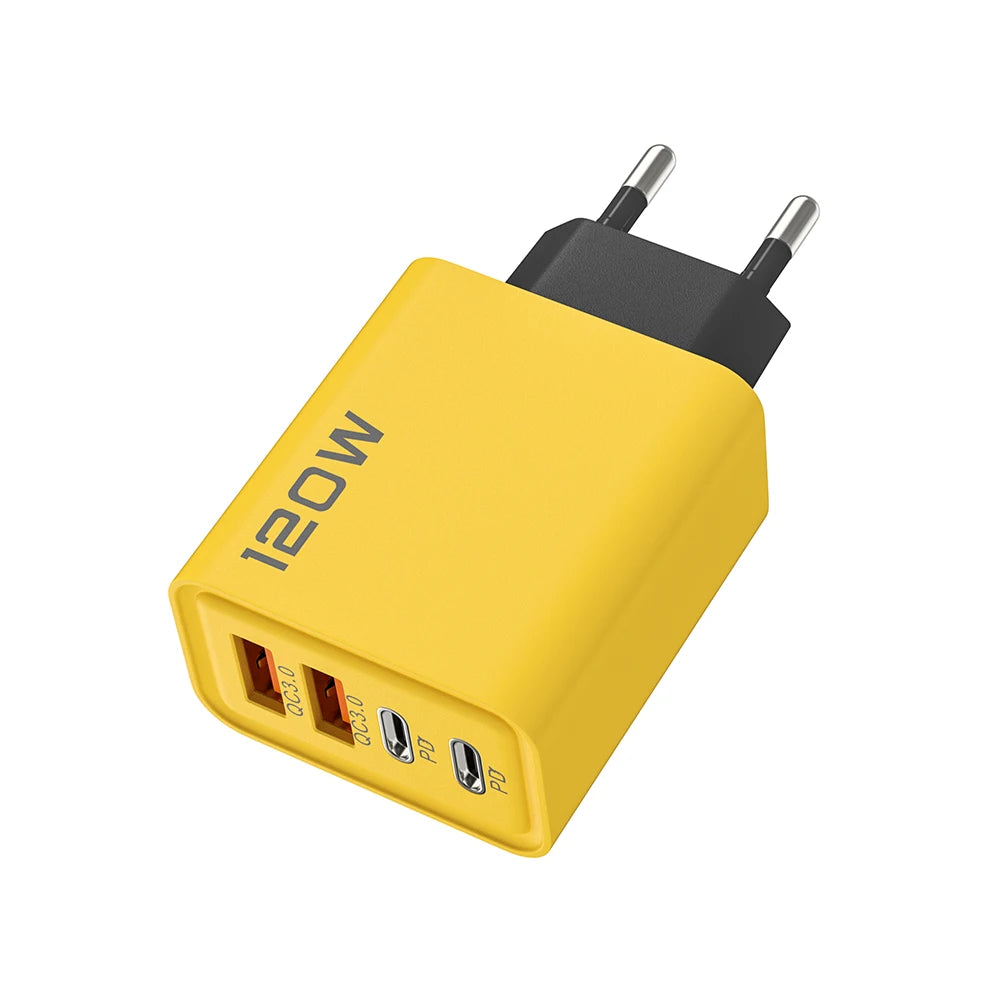 4-Port USB C Fast Charger PD 3.0 Adapter for iPhone, Android & Tablets