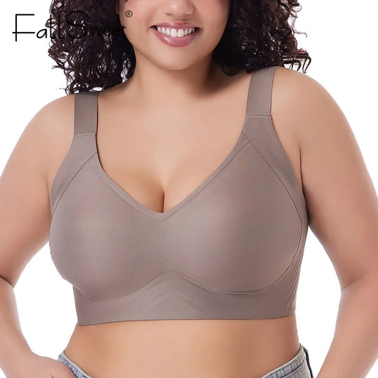 Plus Size Seamless Push Up Bra for Women – Wireless Comfort M-6XL