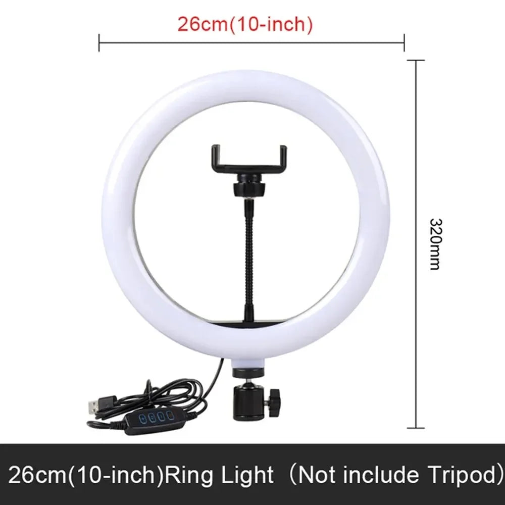 10" LED Selfie Ring Light with Tripod – Perfect for Live Streaming & Makeup