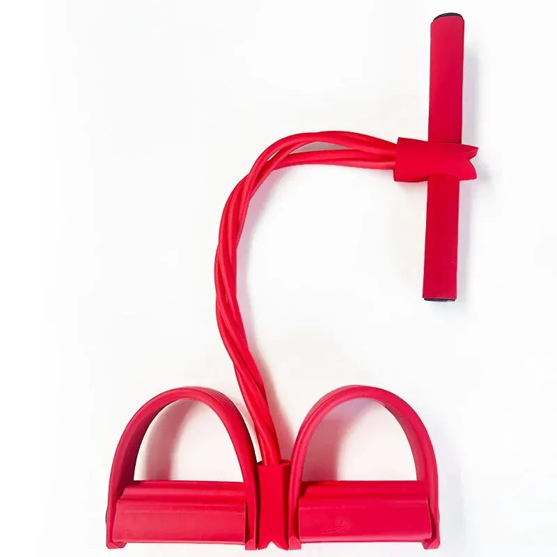 4-Tube Elastic Yoga Pedal Puller Resistance Band – Full-Body Strength Training & Yoga Exercise Equipment