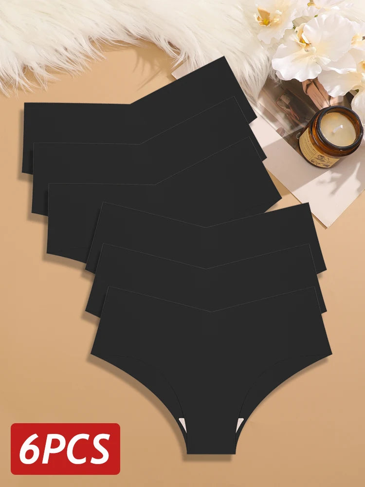 6PCS Set Ultra-Thin Ice Silk Panty – Sexy V-Waist, Seamless & Comfortable Fit