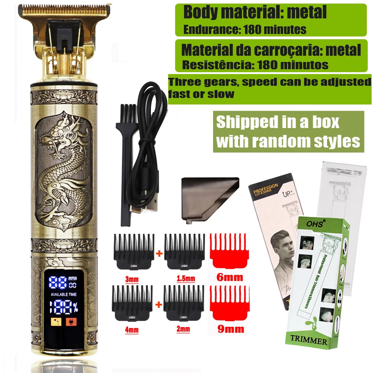 T9 Professional Men’s Hair Clipper Shaver – Precision Beard & Hair Trimmer