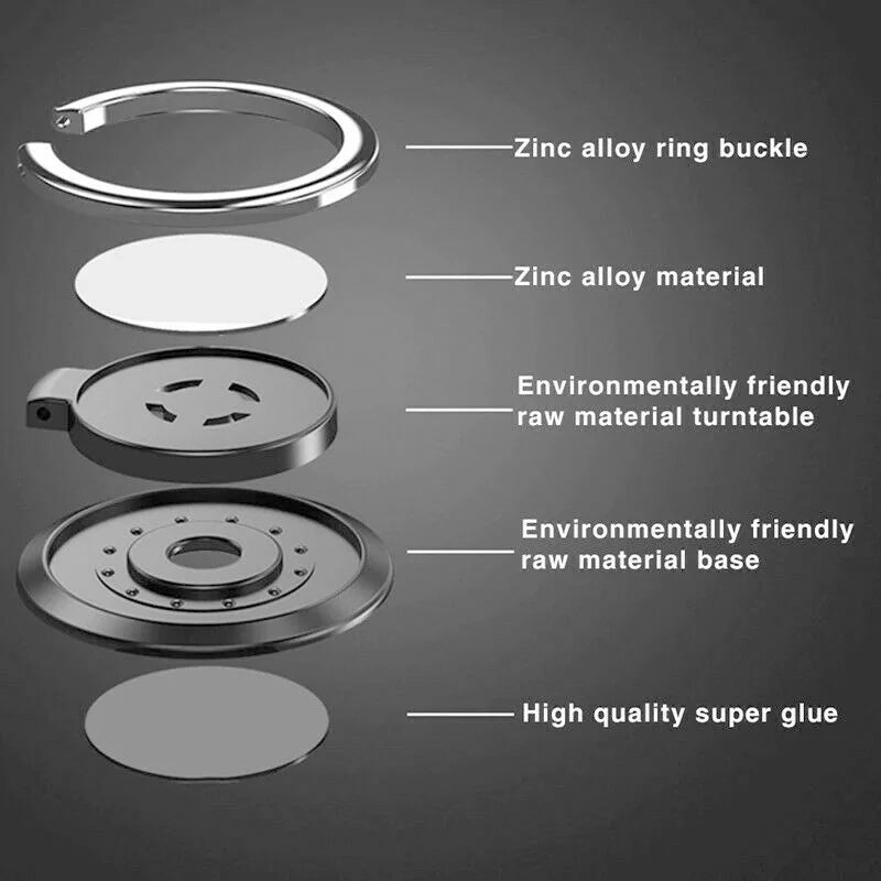 360° Rotating Finger Ring Holder for Phone – Magnetic Car Mount & Grip Stand