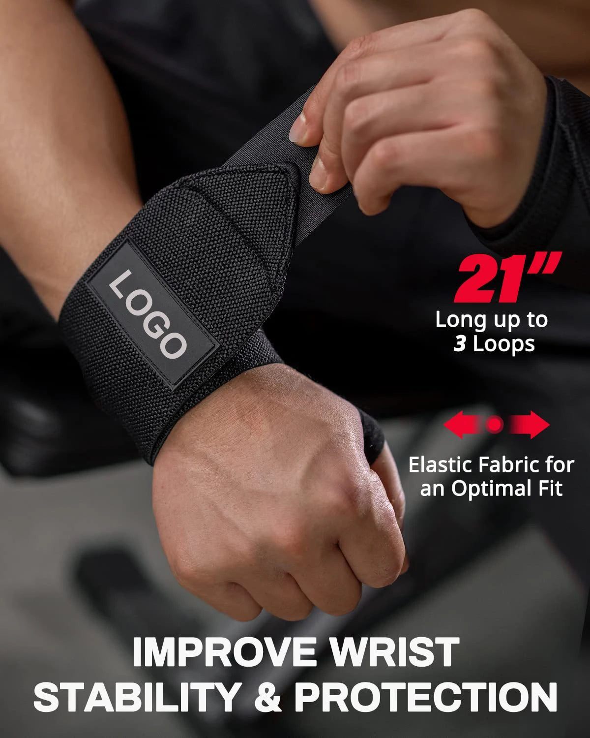 1 Pair Premium Wrist Support Brace Wraps – Extra Strength for Weightlifting & Gym Training