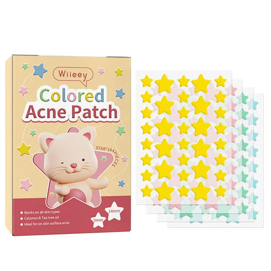144PCS Star Acne Patch Set – Colorful Invisible Pimple Stickers for Clear Skin