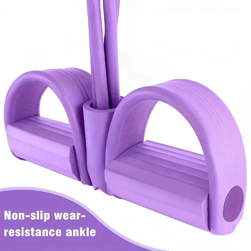4-Tube Elastic Yoga Pedal Puller Resistance Band – Full-Body Strength Training & Yoga Exercise Equipment