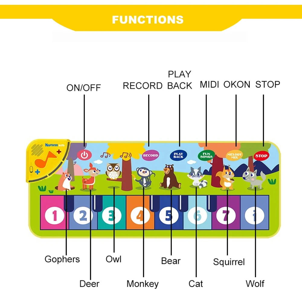 Kids Piano Dance Mat – Musical Keyboard Floor Toy for Toddlers & Babies