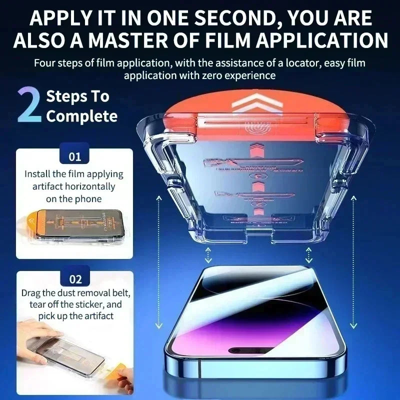 Oleophobic Coating Screen Protector for iPhone 16/15/14/13/12/11/X – No Bubbles, No Dust!