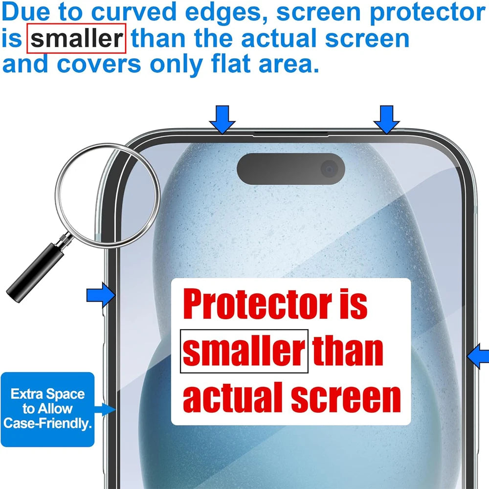 Premium Tempered Glass Screen Protector for iPhone 11–16 Series – Ultra Clear & Anti-Scratch Film