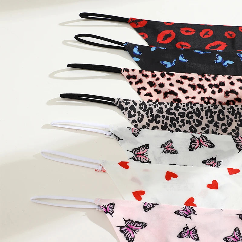 4PCS Seamless Print Thong Panty Set – Sexy, Low Waist, Ultra-Comfortable
