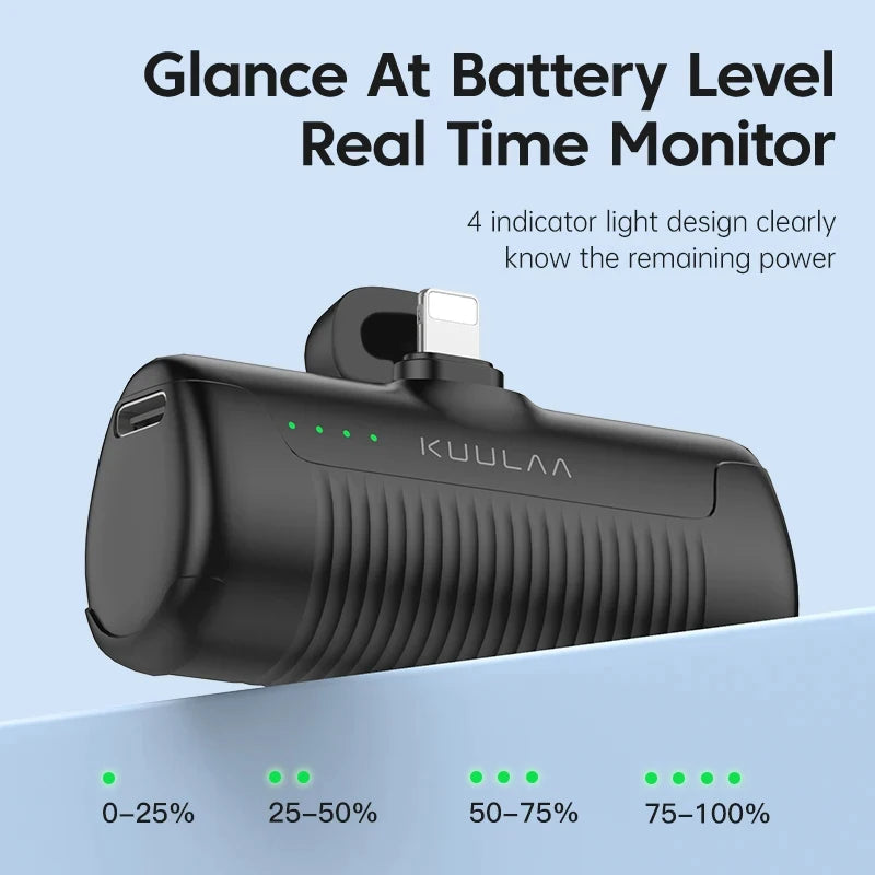 Portable Mini Power Bank 4500mAh – Compact Charger for iPhone 16 15 14 13 Pro Max & Android