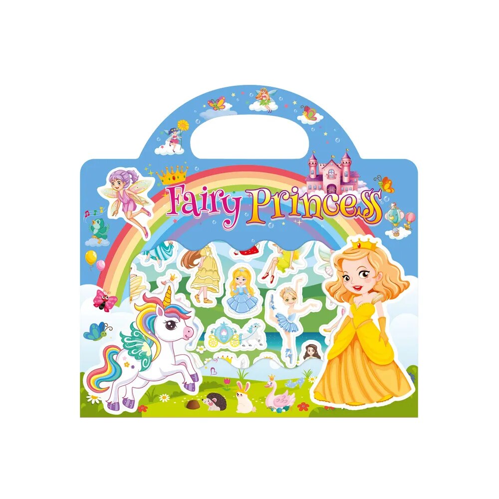 Reusable Sticker Book for Kids – Cute Cartoon Animals & DIY Puzzle Scenes