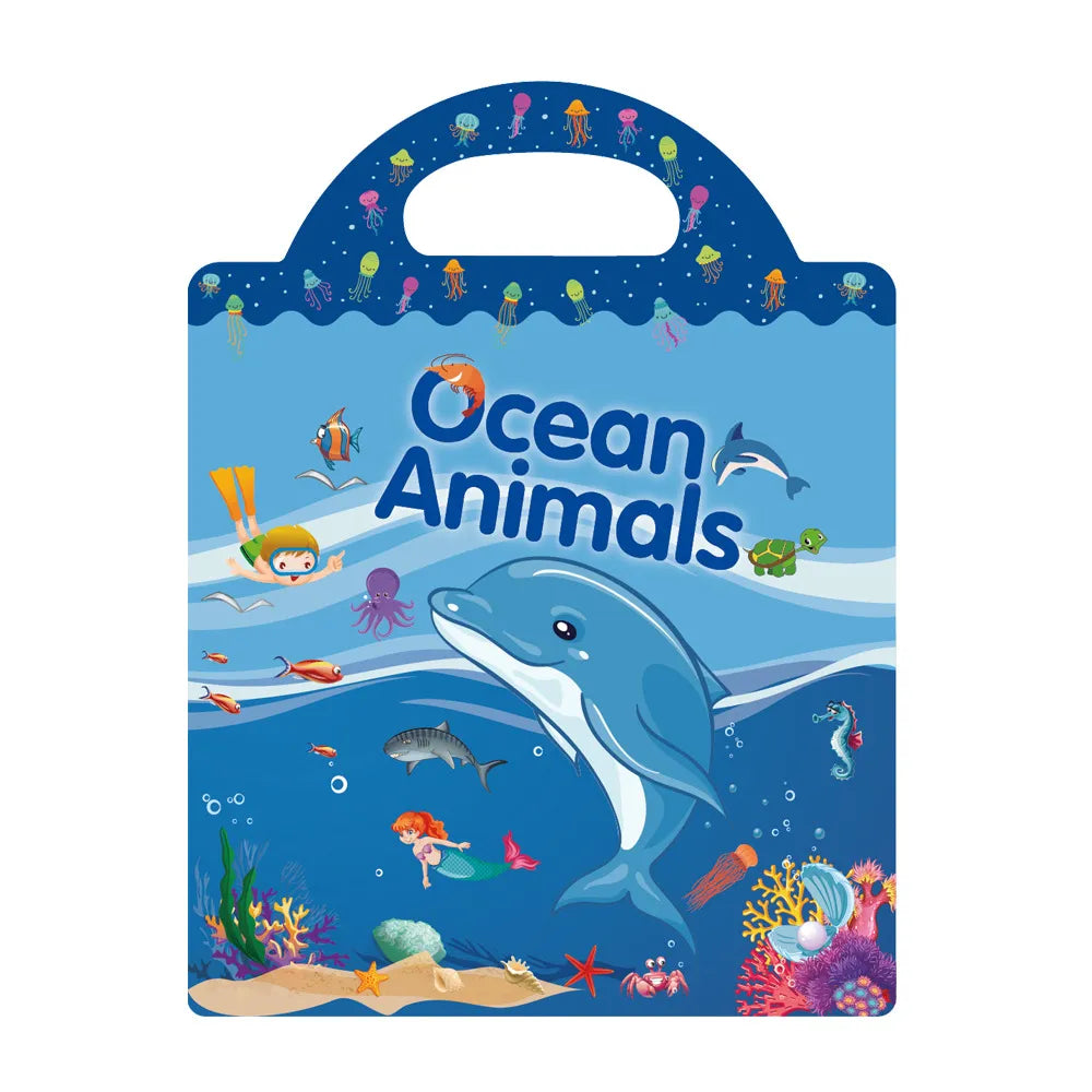 Reusable Sticker Book for Kids – Cute Cartoon Animals & DIY Puzzle Scenes