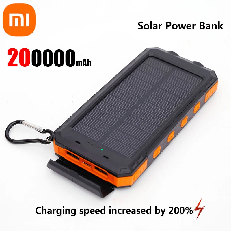 Xiaomi 200000mAh Solar Power Bank – Ultra High Capacity Fast Charging for iOS & Android