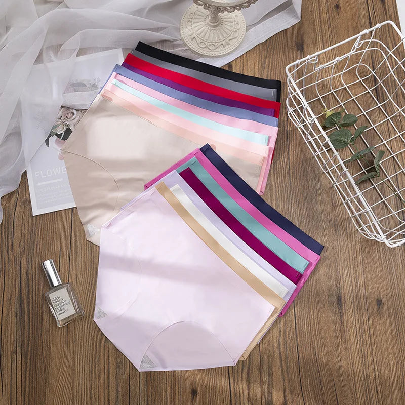 3Pc Set Plus Size Seamless Ice Silk Panty β Ultra-Soft & Breathable Underwear