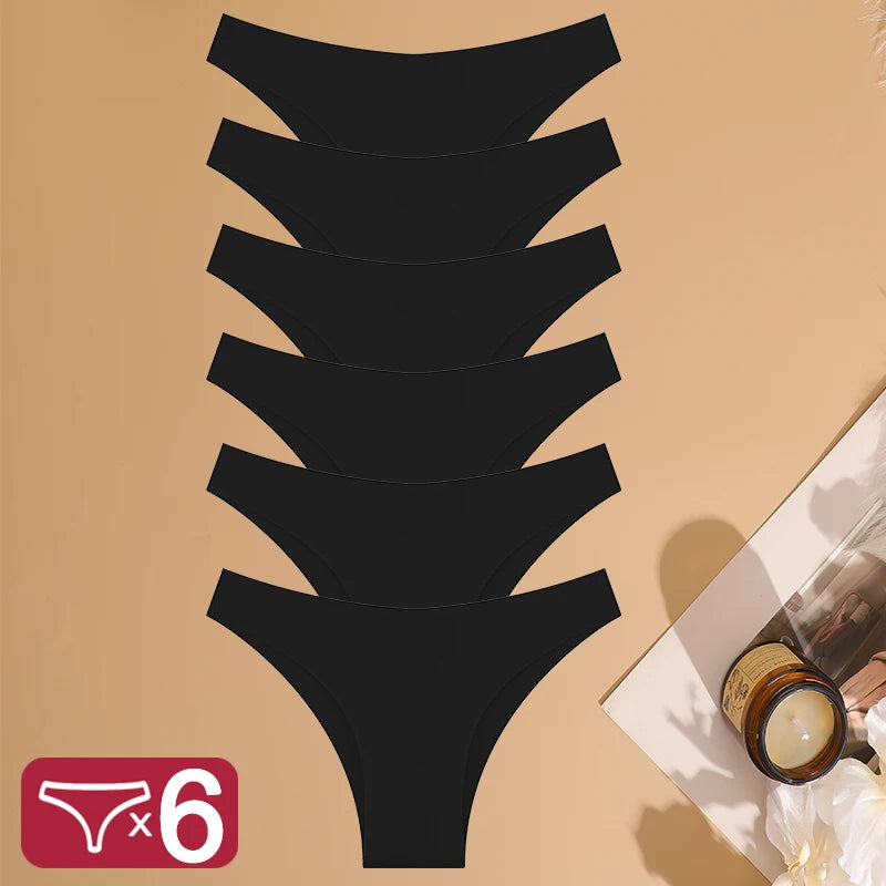 6PCS Set Sexy Ice Silk Low Waist Panty – Invisible Seamless Comfort