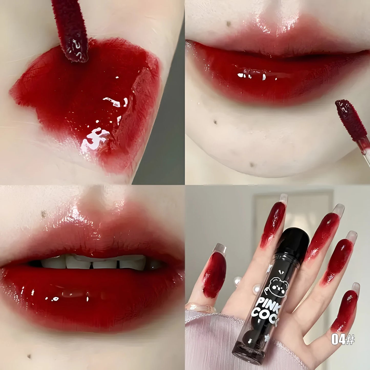 π» Adorable Bear Mirror Lip Glaze β High-Shine & Long-Lasting Gloss!