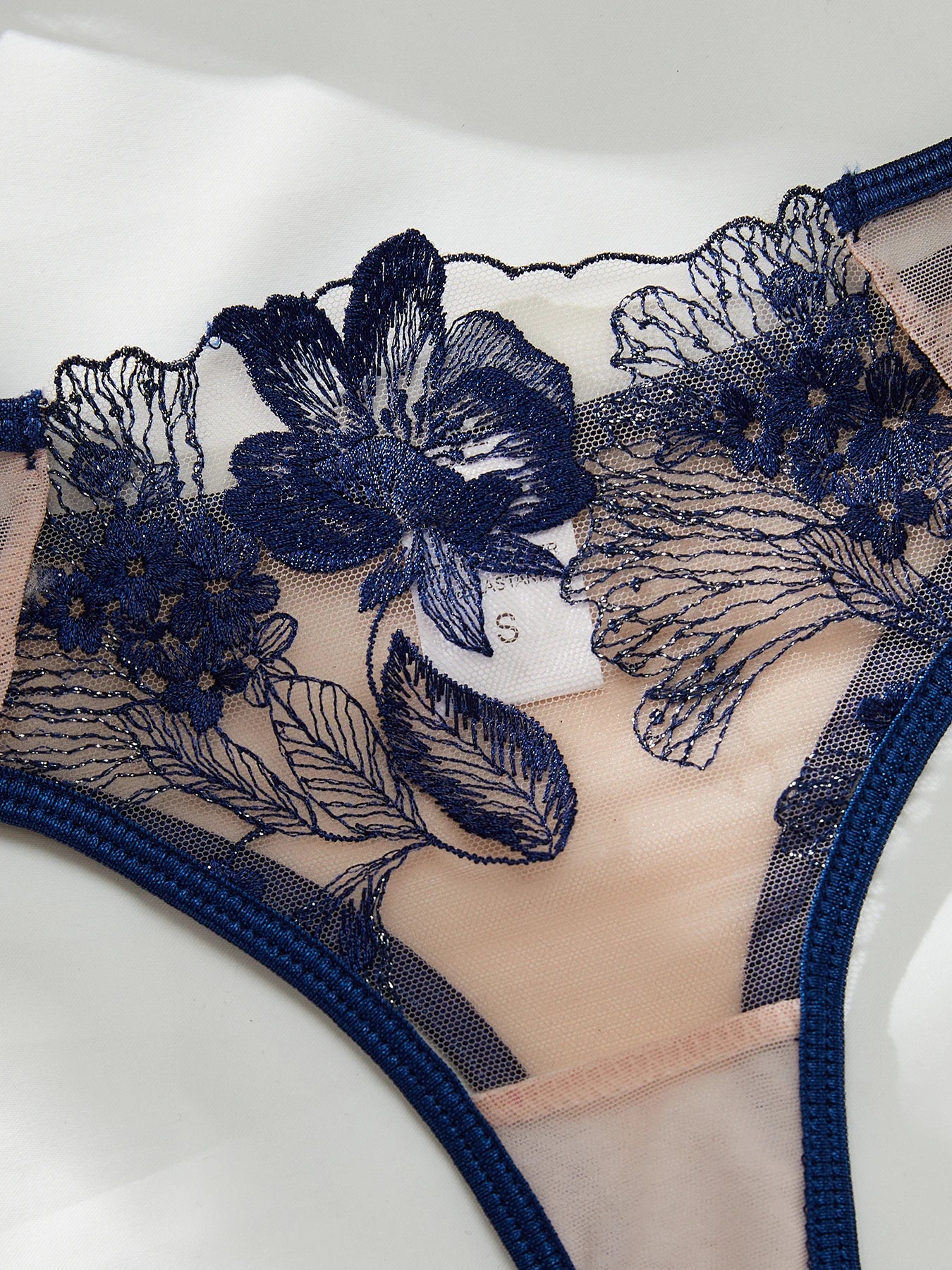 Elegant Lace Blue Lingerie Set – Underwire Ultrathin Bra & Panty for Party Nights